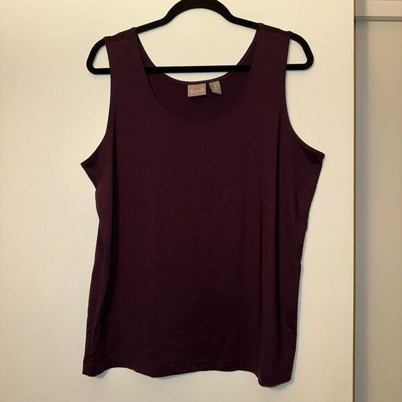 Chicos Women’s Dark Purple Plum Basic Tank Top Size 3 (XL) EUC; No Flaws - Picture 1 of 10
